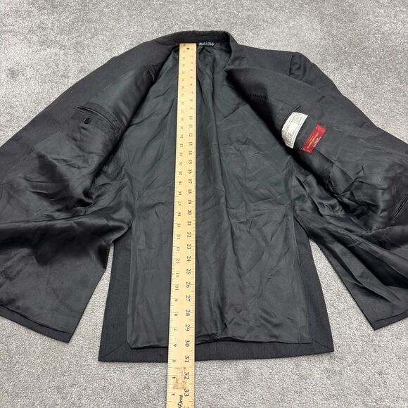 Ermenegildo Zegna Trofeo Suit Blazer Jacket Men 42R Dark Gray Double Vented Work - Picture 7 of 13